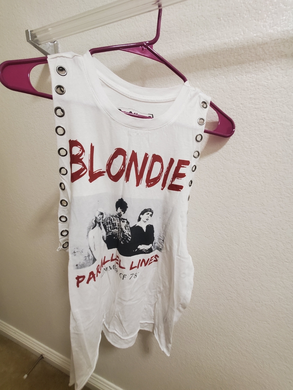 Blondie European Tour '78 Muscle Tank Top in White